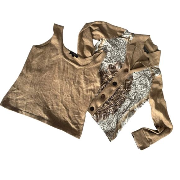 Rani Arabella Cashmere Equestrian Cardigan and Tank 2 Piece Set Size Small - Picture 3 of 14